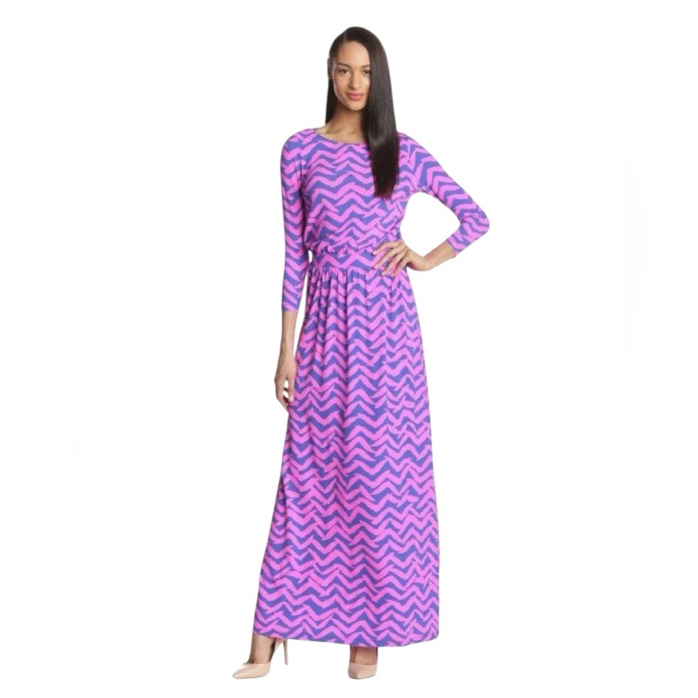 Lilly Pulitzer Pink and Purple Chevron Maxi Dress - Picture 2 of 7